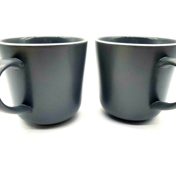 Royal Doulton Gordon Ramsay Mugs Slate Gray Bread Street 3.5"H Set Of 2 - Picture 3 of 12